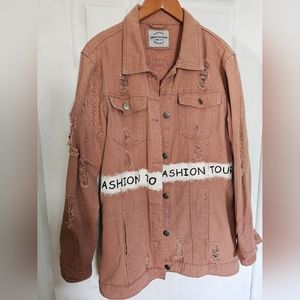 Distressed denim jacket